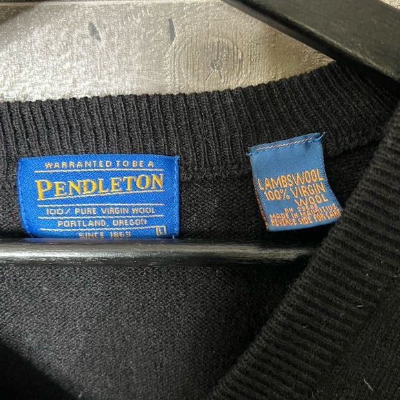 Pendleton V Neck Lambswool Sweater Mens Large - Picture 3 of 3